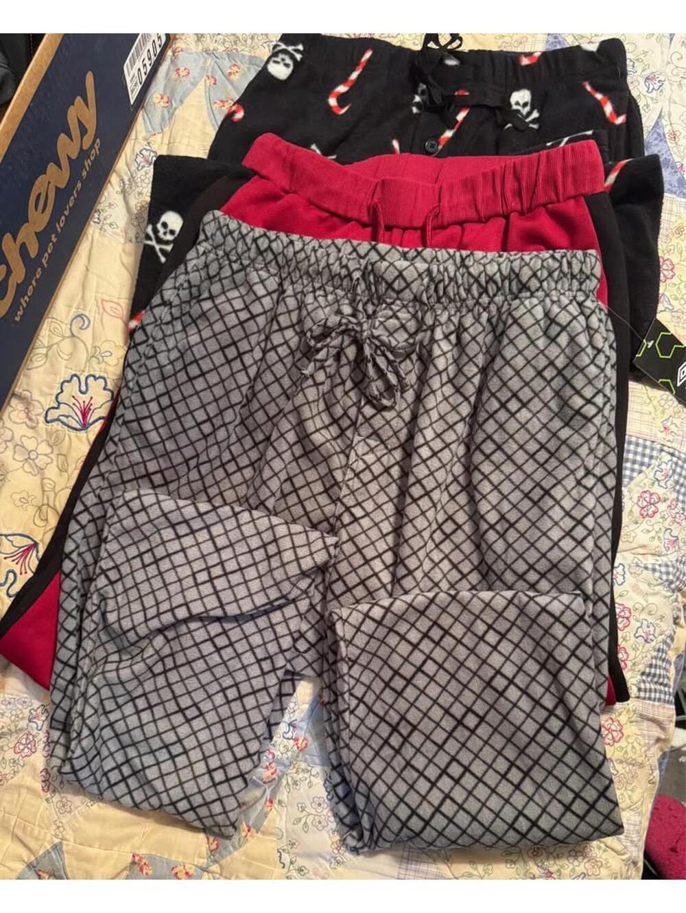 3 Men’s Winter Pajamas Bottoms - size small to medium
